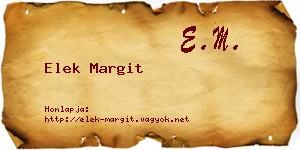 Elek Margit névjegykártya
